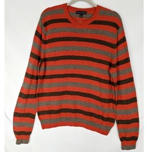 Banana Republic Red Black Gray Striped Sweater